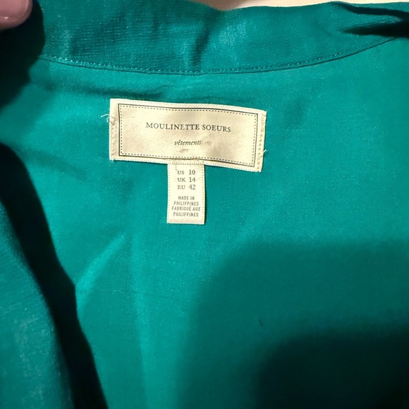 Moulinette Soeurs- Anthropologie- Emerald Green Dress- Size 10 US- Stunning! - Picture 4 of 9